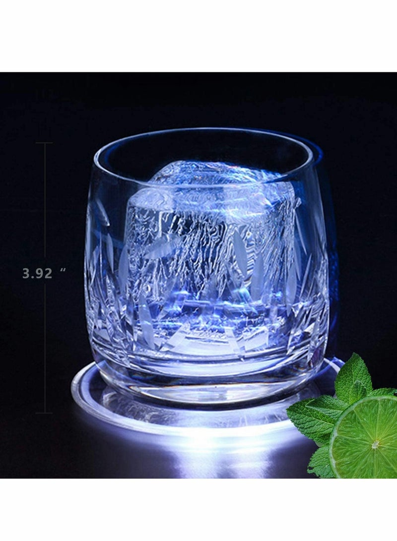 NIBEMINENT LED Coasters for Drinks,Ultra-Thin Luminous Coaster Drinks Coaster, Non-Slip & Waterproof Transparent Dinning room Beverage Parties Weddings-3PCS - Image 3