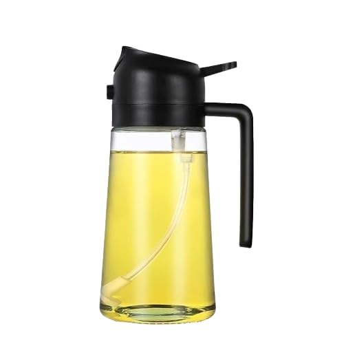 REZOVA Oil Spray Bottle for Cooking, Premium Glass 2 in 1 Oil Dispenser for Kitchen, Food Grade Oil Sprayer Containers with Nozzle, Oil Bottle for Air Fryer, Roasting and Frying 500 ML - Image 1