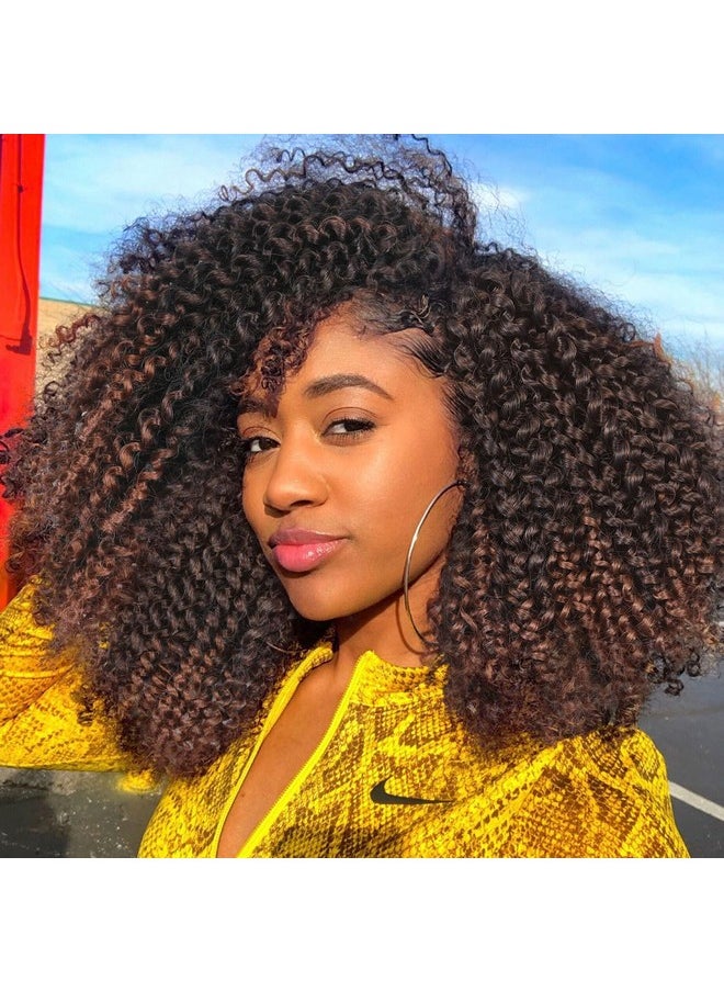 Quantum Love - Uantum Love Kinky Curly Crochet Hair Short Marlybob Jerry Curl Ombre Brown Hair Extension For Black Women Short Passion Twist Synthetic Hair Extension (6 Pack 10 Inches) - Image 1
