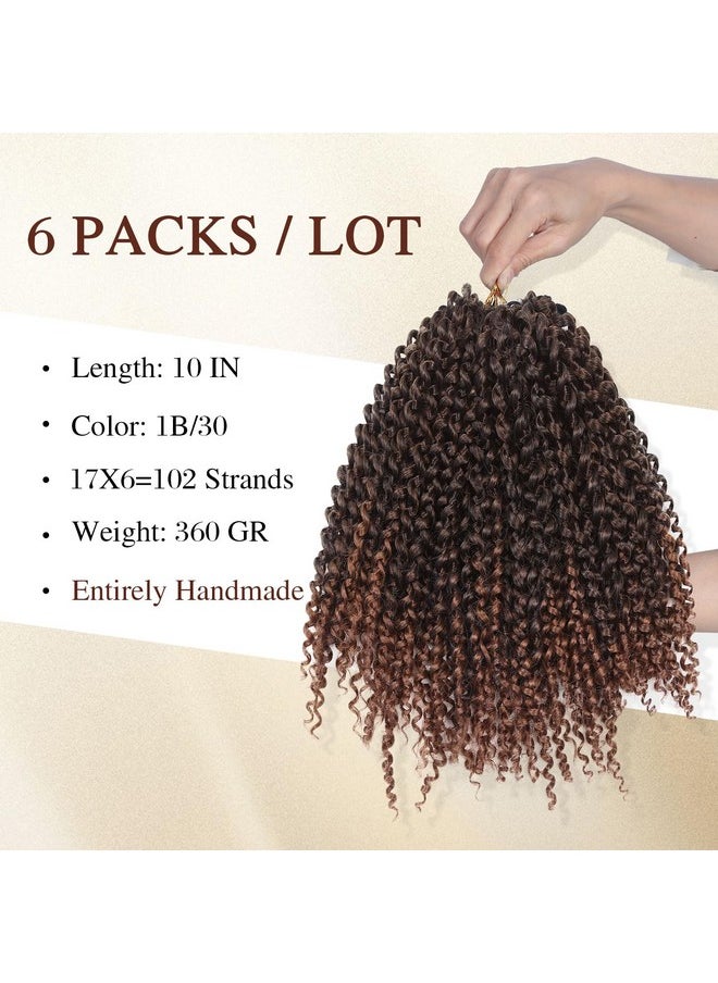 Quantum Love - Uantum Love Kinky Curly Crochet Hair Short Marlybob Jerry Curl Ombre Brown Hair Extension For Black Women Short Passion Twist Synthetic Hair Extension (6 Pack 10 Inches) - Image 1