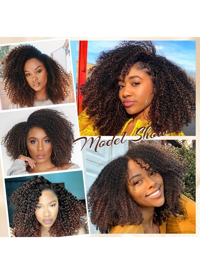 Quantum Love - Uantum Love Kinky Curly Crochet Hair Short Marlybob Jerry Curl Ombre Brown Hair Extension For Black Women Short Passion Twist Synthetic Hair Extension (6 Pack 10 Inches) - Image 1
