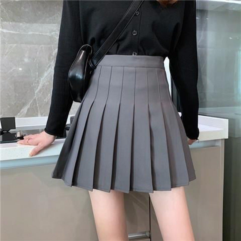 Pleated Skirt New Chinese Style Skirt Stylish High Waist Slimming A- Line Skirt College Style Skirt Golf Skirt Women - Image 3