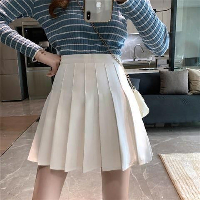 Pleated Skirt New Chinese Style Skirt Stylish High Waist Slimming A- Line Skirt College Style Skirt Golf Skirt Women - Image 4