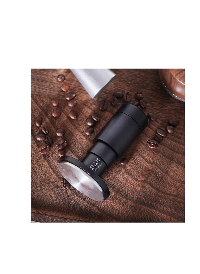 Stainless Steel 2 in 1 Coffee Tamper and Magnetic WDT Attachment, Adjustable Height Clear Scale, Spring Tamper, Barista Tools, for Espresso. 51mm