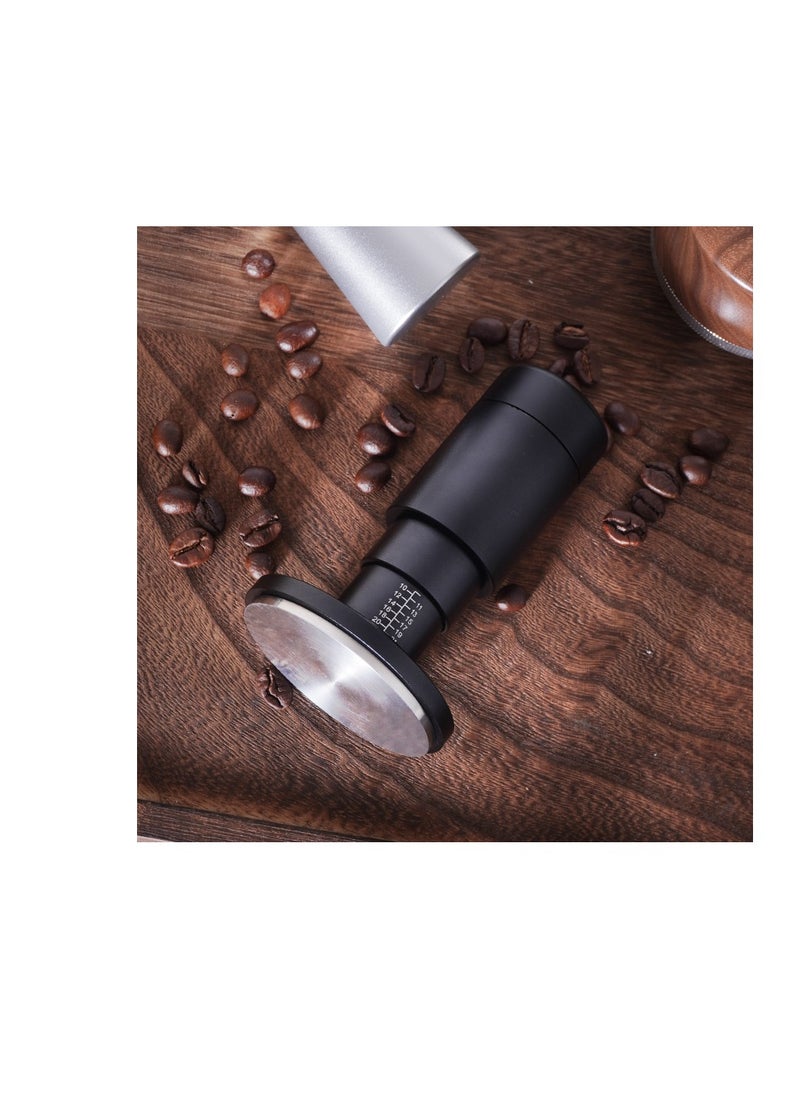 Stainless Steel 2 in 1 Coffee Tamper and Magnetic WDT Attachment, Adjustable Height Clear Scale, Spring Tamper, Barista Tools, for Espresso. 51mm