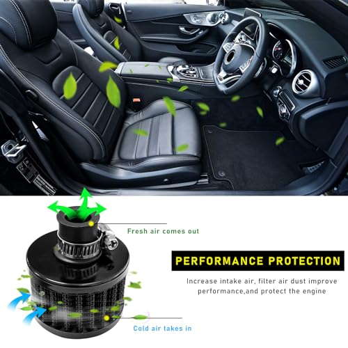 Suvnie 12mm Mini Air Filter, Universal Motor Cold Air Intake Filter Breather, Auto Turbo Vent Intake Filter Cleaner, Crankcase Breather Car Accessories for Motorcycle Engine Parts (Black) - Image 5