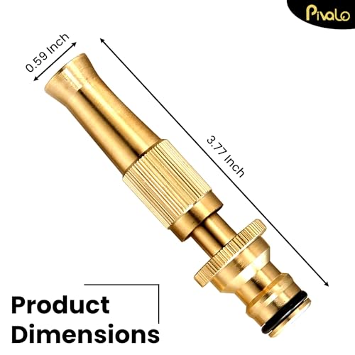Pivalo Brass Nozzle Water Spray Gun Adjustable Twist Jet Hose Powerful Pressure Booster Washer Multipurpose for Gardening & Washing Care Bike - 1 Pc - Image 2