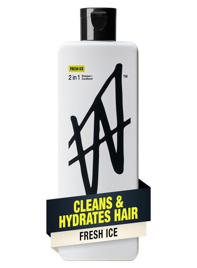 W by Jake Paul Hydrating Mens Shampoo and Conditioner 2 in 1 for All Hair Types, Vitamin-Infused, No Artificial Dyes, Fresh Ice, 16 fl oz - Image 1