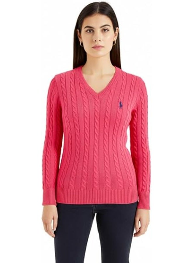 بولو رالف لورين بلوفر حريمي برقبة V | خامة قطن ناعمة | تصميم كلاسيك أنيق مناسب لكل الإطلالات - Image 1