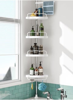 Taimi 4-Tier Corner Shower Caddy Shower Tension Pole Caddy Stainless Steel with Adjustable Shelves & Rustproof Shower Organizer Corner for Bathroom, New Concept Non-Slip Silicone Mat  - Image 3