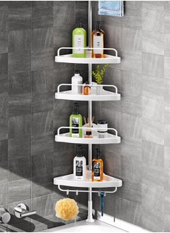 Taimi 4-Tier Corner Shower Caddy Shower Tension Pole Caddy Stainless Steel with Adjustable Shelves & Rustproof Shower Organizer Corner for Bathroom, New Concept Non-Slip Silicone Mat  - Image 1