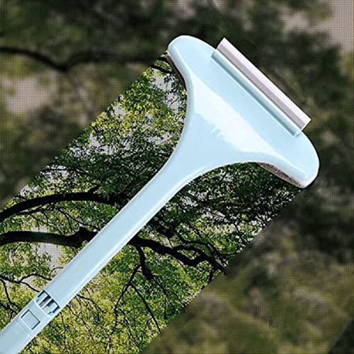 ROKTRY Multifunctional Screen Brush 2 in 1 Mesh Cleaning Brush & Wiper with Extended Handle Window Cleaning Brush Net Cleaner Double-Sided Window Cleaner Window Mesh Cleaner, Multi Color, Pack of 1 - Image 4