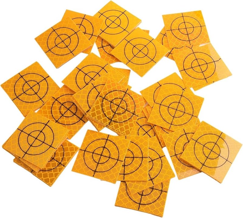100 Pack Yellow Acrylic Reflector Targets 40x40mm for Total Station Measurement Points - Image 2