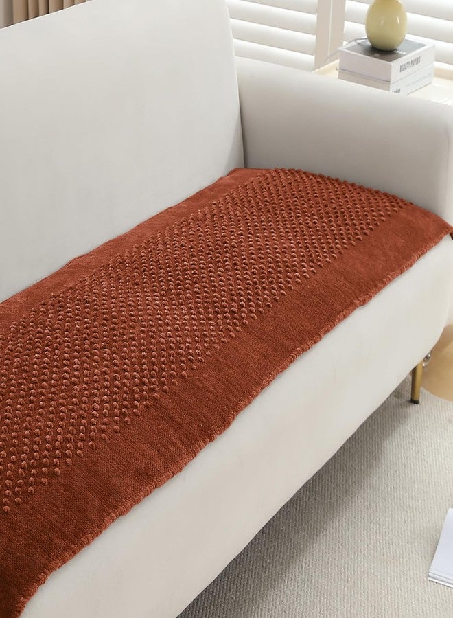 HOKIPO Poly Velvet Thick Sofa Cover Mats for 1/2/3 Seater Sofa and L Shape. Make Your Own Sofa Cover Set, Mat Length 60(D) X 180(L) Cm, Rust Brown (In-761-Rbr) - Image 1