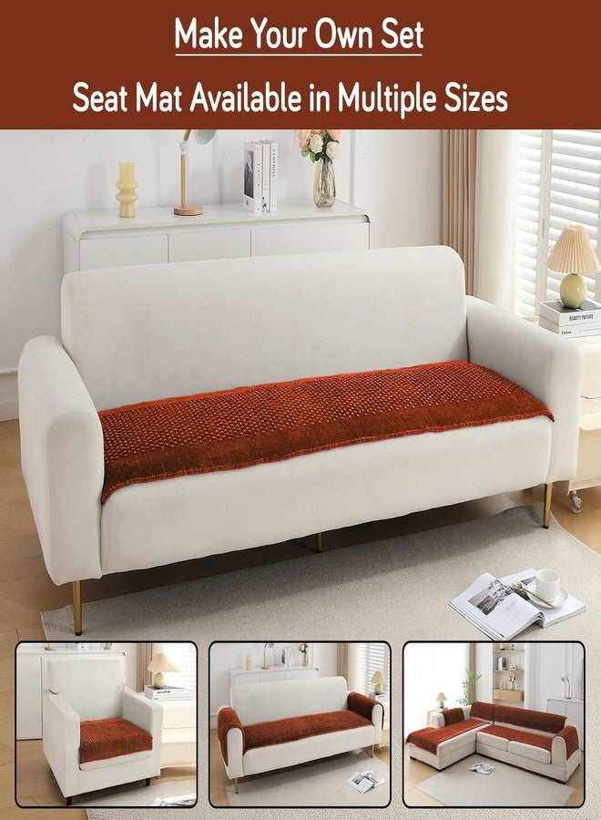 HOKIPO Poly Velvet Thick Sofa Cover Mats for 1/2/3 Seater Sofa and L Shape. Make Your Own Sofa Cover Set, Mat Length 60(D) X 180(L) Cm, Rust Brown (In-761-Rbr) - Image 4