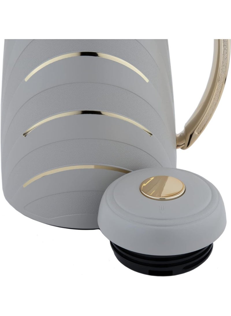 Alsaif Muhra Thermos Set, 2 pieces (1 liter, 0.7 liters), Gray, by Al Saif - Image 2