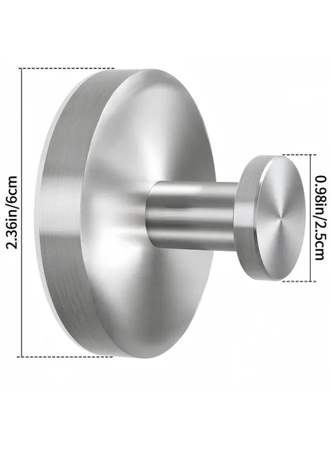 2 Pack Stainless Steel Suction Cup Hooks For Shower Bathroom Towels Robes - Image 4
