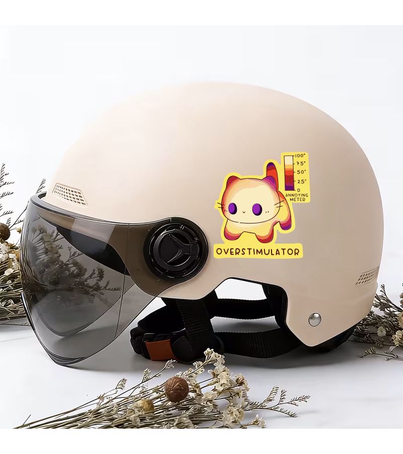 Overstimulator Cat Sticker Scratch Resistant Durable 1pc Laptop Scooter - Image 4