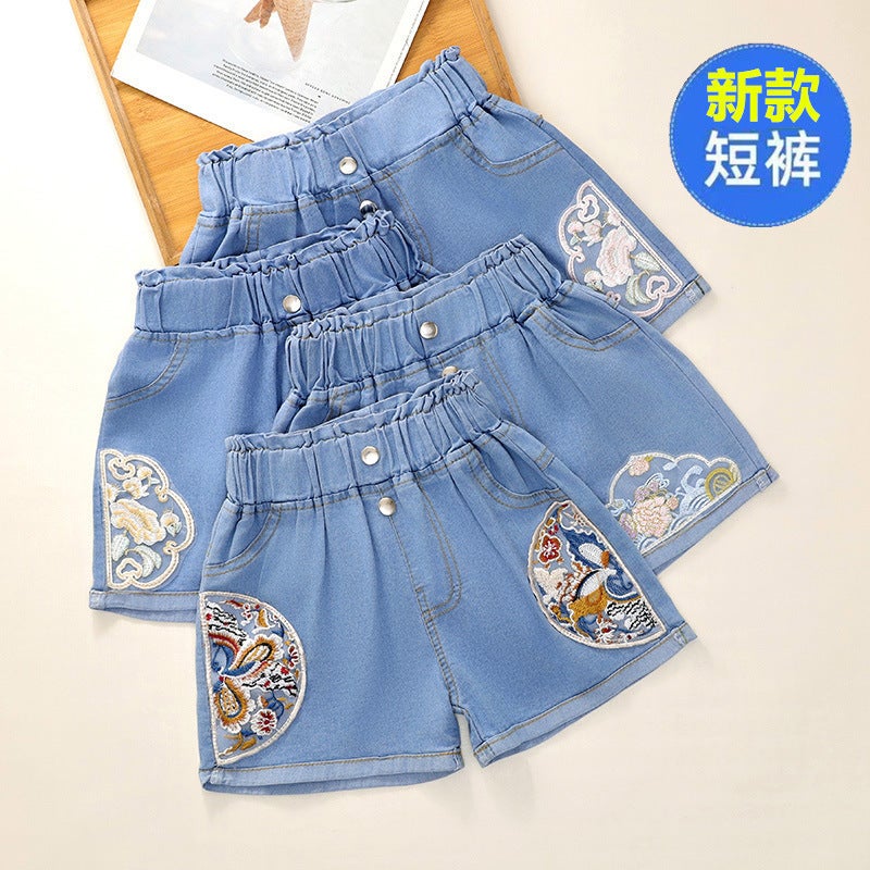 Children'S Wear Denim Shorts Summer Thin Outer Wear Baby Loose Large Children'S Casual Children'S Summer Shorts For Girls - Image 5