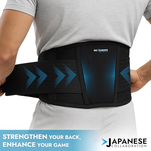GoChamps Premium Neoprene Lower Back Support with Adjustable Straps, Breathable Lumbar Waist Belt for Gym, Sports and Daily Use, Japanese Collaboration, Medium (75-85 cm, Pack Of 1) - Image 3