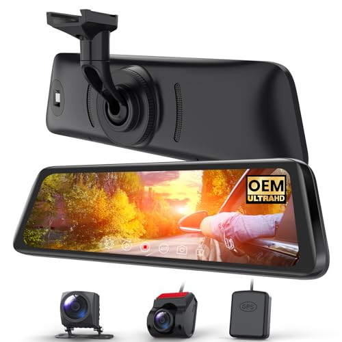 AUTO-VOX T9PRO OEM Rear View Mirror Camera with Detached Front Lens, 9.35" Full Laminated Touch Screen Mirror Dash Cam Front and Rear with No Glare, Super Night Vision Backup Camera for Car/Truck - Image 1