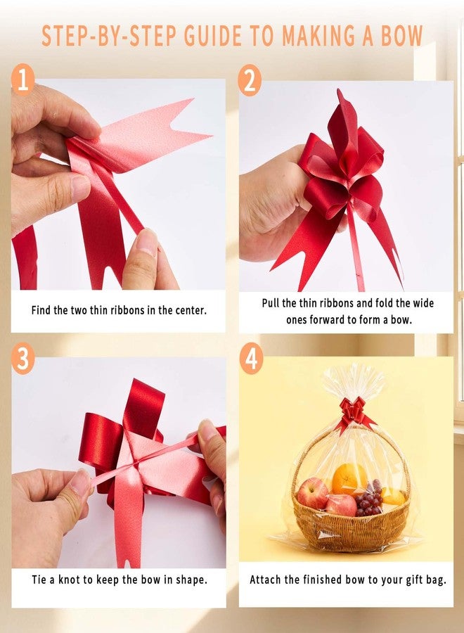 Volokitx 7-Pack 40x50 Inch Clear Cellophane Bags with 8 Colorful Pull Bows,Extra Large Cellophane Wrap for Gift Baskets, Baby Showers, Raffles, and Charity Auctions. - Image 4
