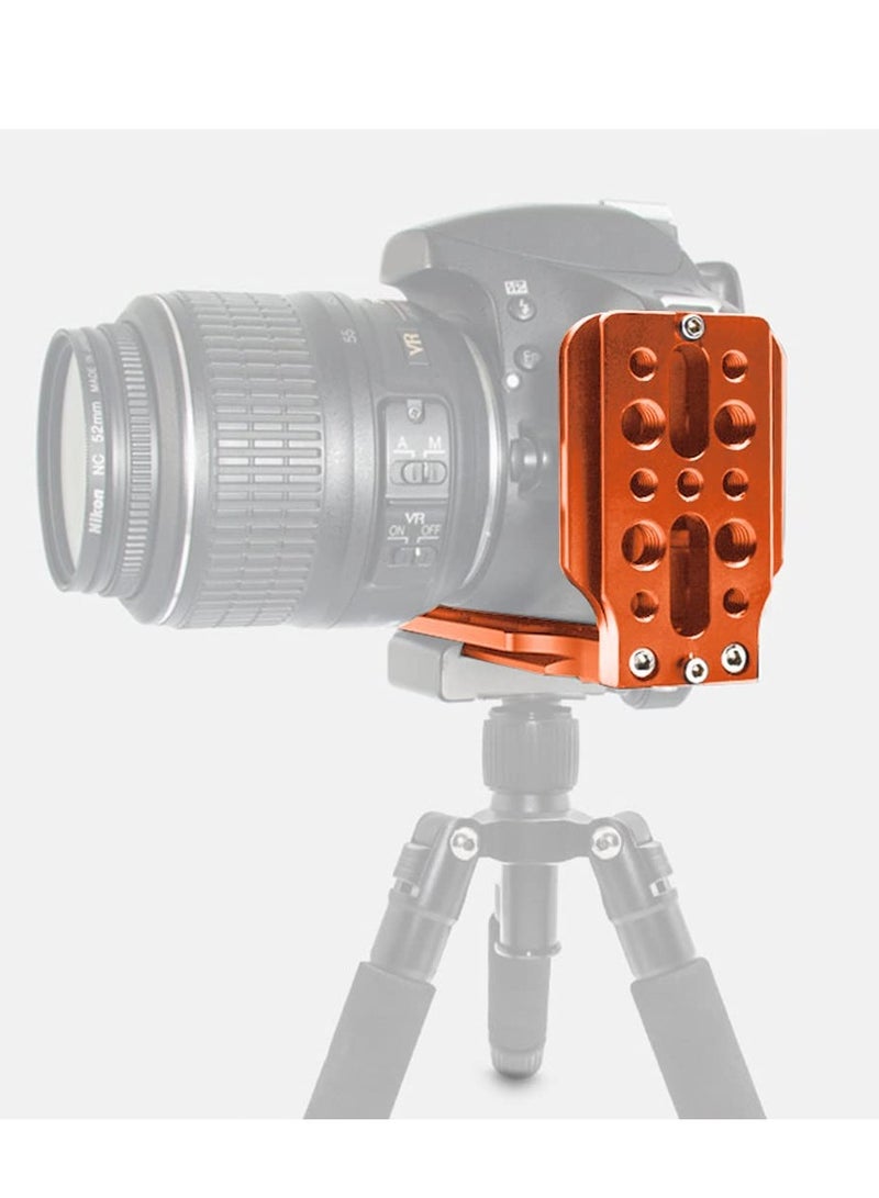 KASTWAVE DSLR Camera L Bracket Quick Release Plate Vertical Horizontal Switching Tripod Quick Release Board Compatible with Canon / Nikon / Sony / DJI / Osmo / Ronin / Zhiyun Stabilizer Tripod Monopod (Orange) - Image 2