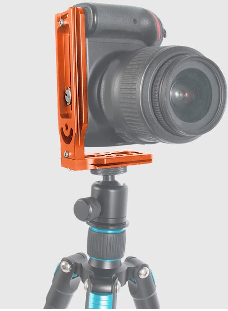 KASTWAVE DSLR Camera L Bracket Quick Release Plate Vertical Horizontal Switching Tripod Quick Release Board Compatible with Canon / Nikon / Sony / DJI / Osmo / Ronin / Zhiyun Stabilizer Tripod Monopod (Orange) - Image 3