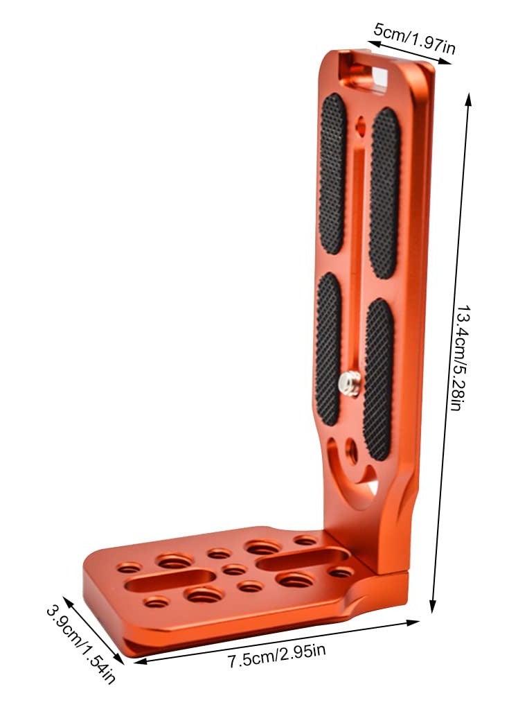 KASTWAVE DSLR Camera L Bracket Quick Release Plate Vertical Horizontal Switching Tripod Quick Release Board Compatible with Canon / Nikon / Sony / DJI / Osmo / Ronin / Zhiyun Stabilizer Tripod Monopod (Orange) - Image 4