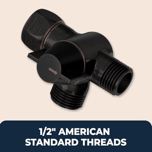 HammerHead Showers Solid Metal 3-Way Shower Diverter Valve, Connects Fixed and Handheld to Shower Arm, Splitter for Dual Shower Head, Oil Rubbed Bronze - Image 5