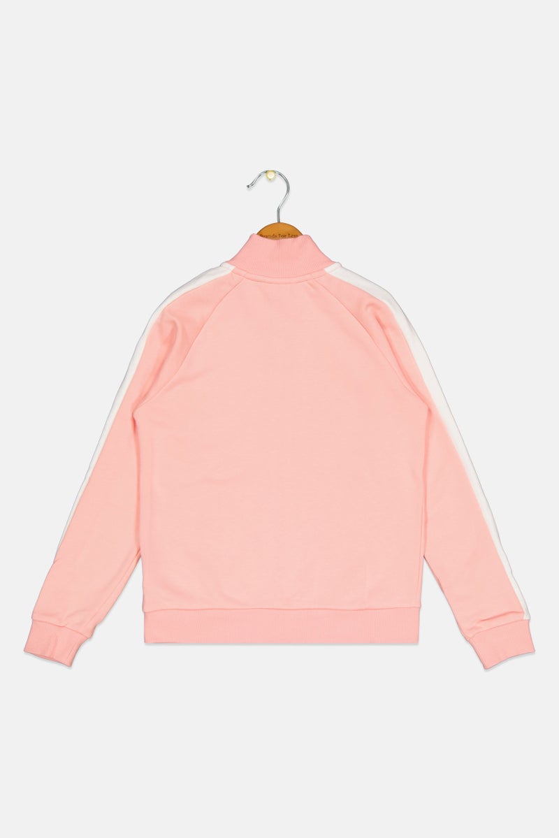 PUMA Kids Girl Brand Logo Outdoor Sweatshirt, Pink/White  - Image 2