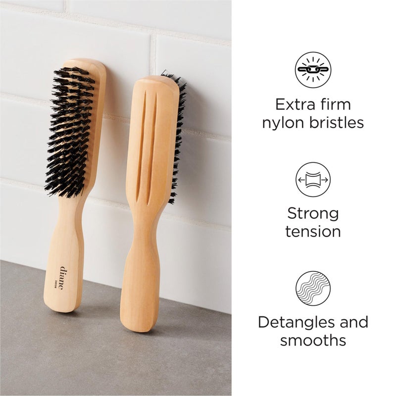 Diane 100% Nylon Bristle Styling Brush for Men and Barbers â€“ Hard Bristles for Thick to Coarse Hair â€“ Use for Detangling, Styling and Wave Styles - Image 2