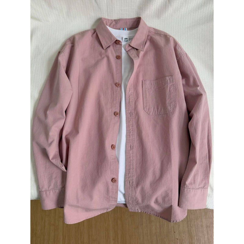 100% pure cotton straight shoulder shirt, women's layering, short height, loose coverage, slimming, long-sleeved shirt, outer wear, sunscreen cardigan - Image 2