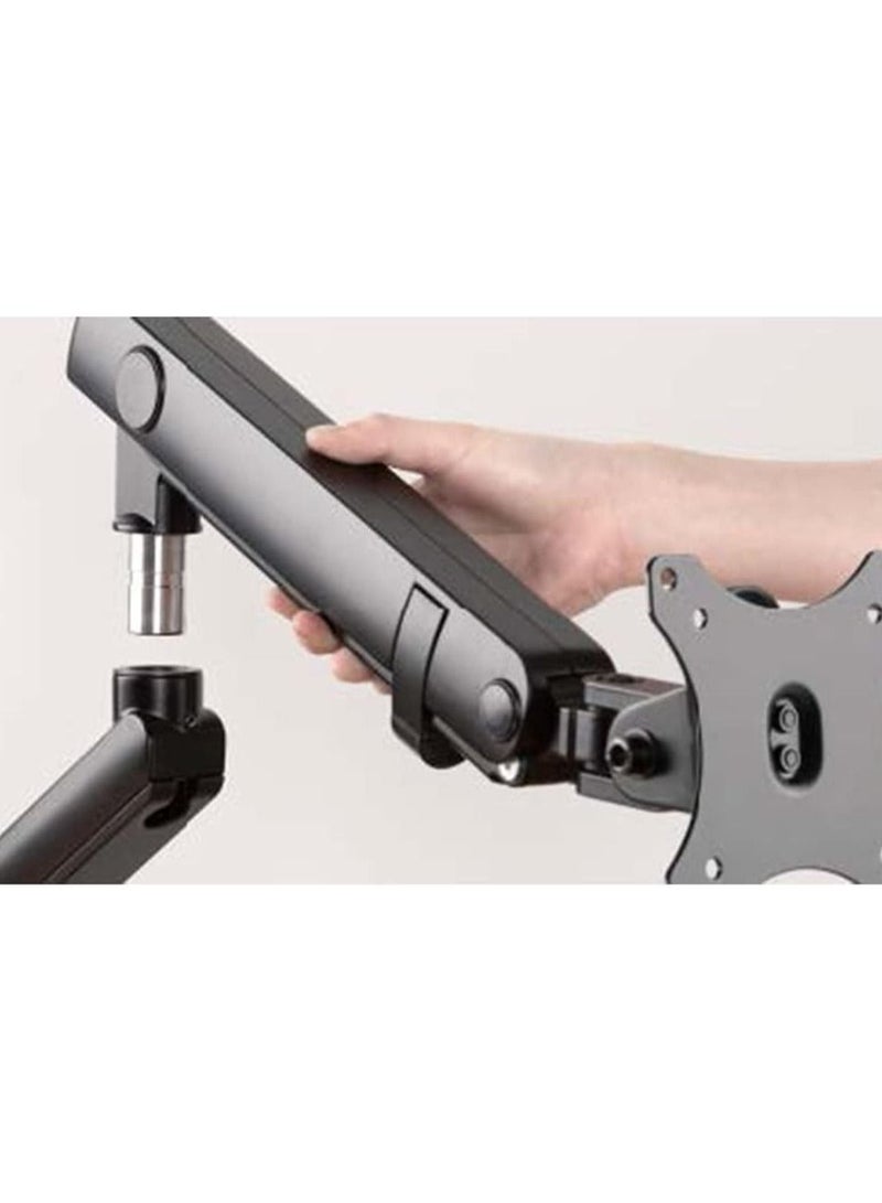 Workstation Desk Mount, Height Adjustable, LCD Monitor Arm with Laptop Holder, Single Gas Spring LCD Arm, Compact 17"-32" Black - Image 3