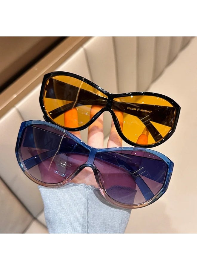 Generic - Luxury Vintage Cat Eyt Sunglasses Women Fashion Brand Designer Cateye Sun Glasses Female Eyewear UV400 Gafas De Sol Mujer-Lenses Color:L-Frame Color:1PC - Image 1