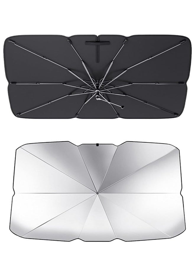 Windshield Sun Shade Umbrella for Car, Foldable Front Window Sunshade Cover, 360° Bendable Handle Heat Insulation Protection Universal for Car Truck SUV Sedan - Image 1