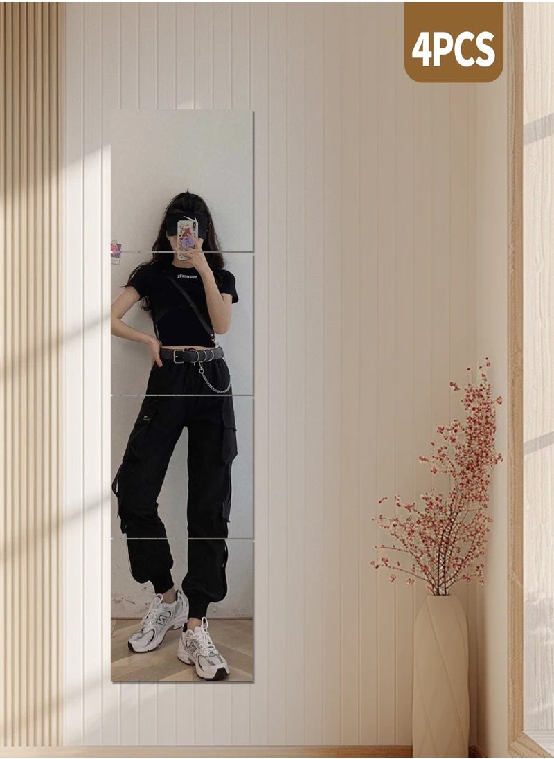 Beirui 30X30cm X 4 Pieces Dressing Mirror, Full Body Mirror, Rectangular Glass Wall Mirror, Bedroom Living Room Makeup Mirror  - Image 1