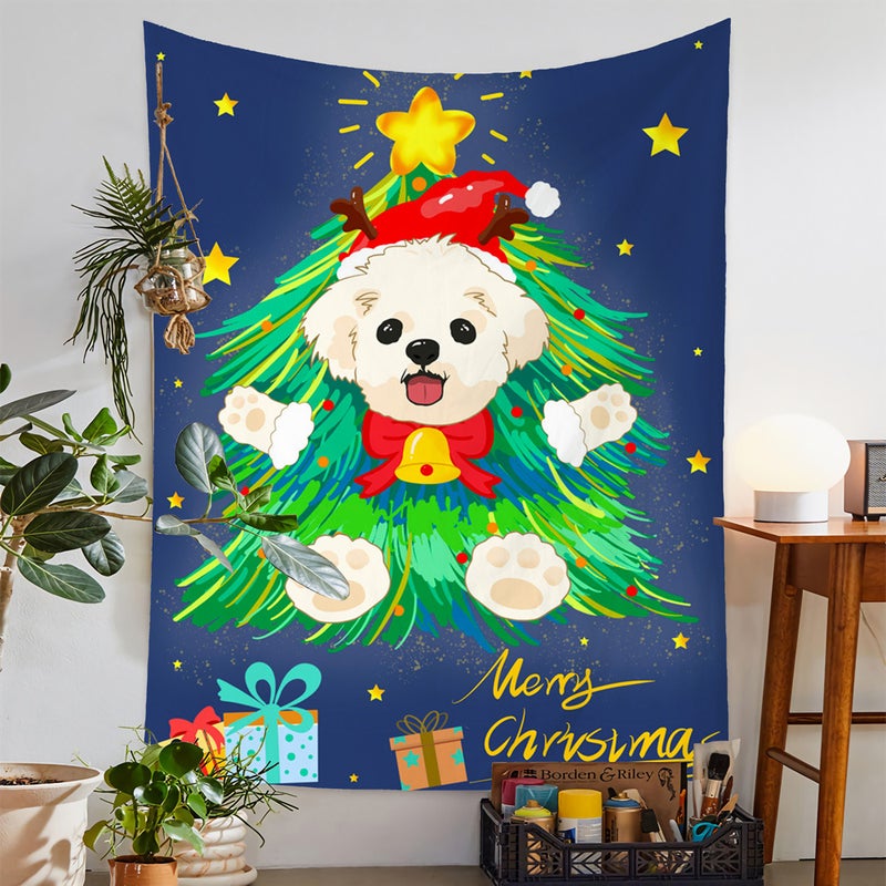 Ins Style Scandinavian Room Layout Christmas Tapestry Background Wall Cloth Christmas Party Bedroom Background Cloth Bedside Hanging Cloth - Image 1