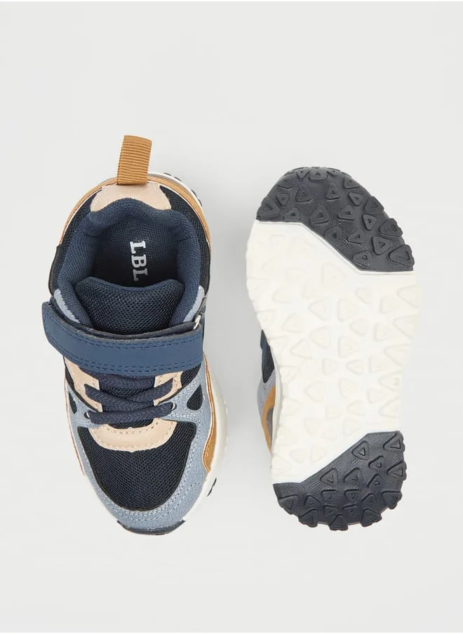 LBL by Shoexpress Boys Panelled Sneakers with Hook and Loop Closure