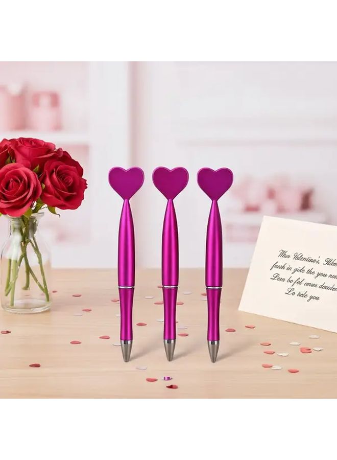 Rose Red Love Shape Gel Pen Set 3pcs Valentine Gift For School Office Writing - Image 1