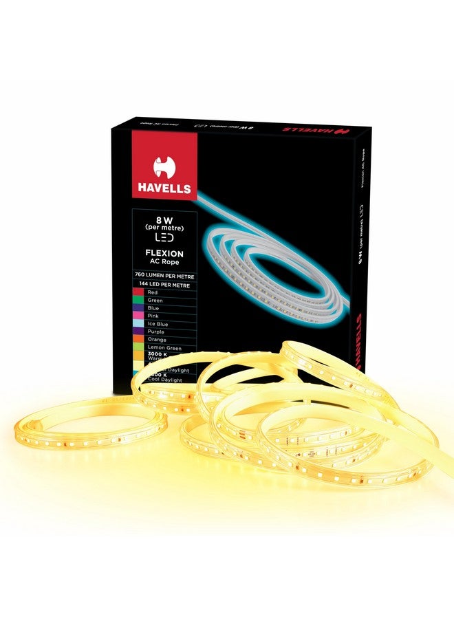 Havells ضوء حبل LED مرن HAVELLS بمدى 5م 96LED/متر | أبيض دافئ 3000K | ضوء احتفالي مقاوم للماء IP65 معتمد | 5م - أضواء خارجية لتزيين الشرفة، تزيين المنزل والديكور الداخلي - Image 1