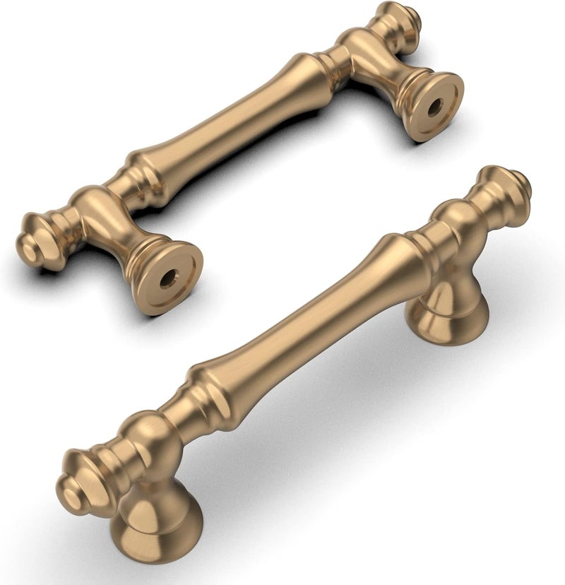 Amerdeco 10 Pack Champagne Bronze Cabinet Pulls 3 Inch(76mm) Hole Center Cabinet Hardware Kitchen Cabinet Handles for Bathroom Drawer Pulls Dresser Pulls ZH0014 - Image 1