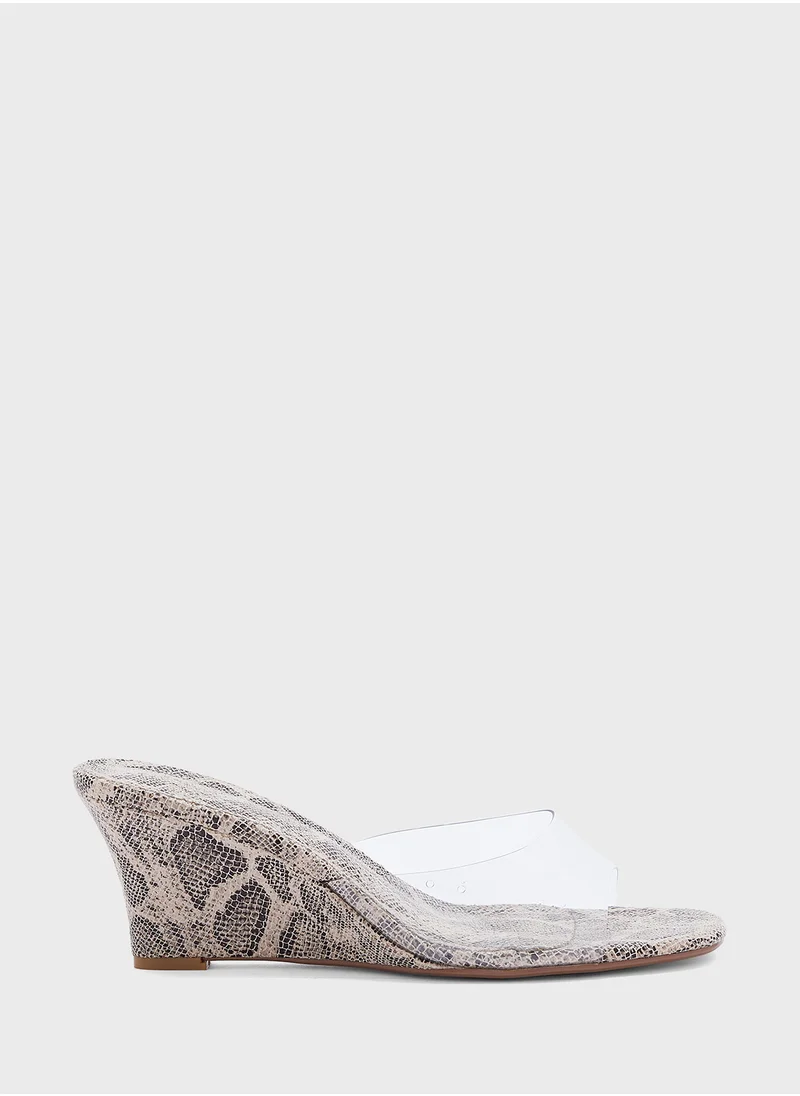 ايلا Clear Strap Mule Wedge Sandal