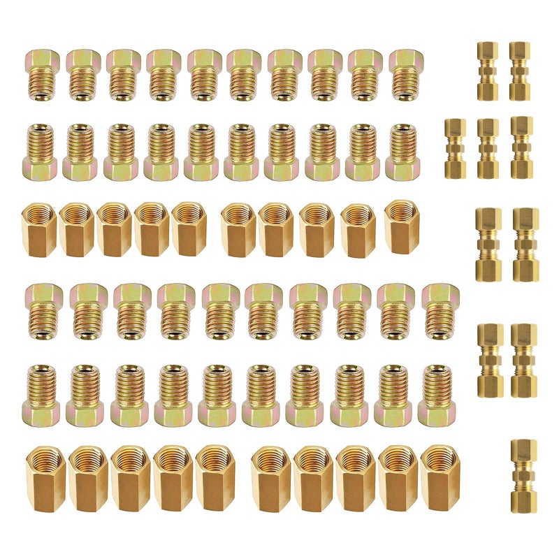 Legines Brakeline fittings 316and 14nutsunionscompression fittings kit 70 Pieces