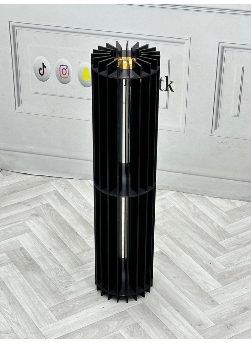 fan baytk Luxury Black Wood Round Slice Incense Burner - 20 x 20 x 80 cm, ideal for enhancing the spiritual atmosphere and adding aesthetic touches to your home - Image 1