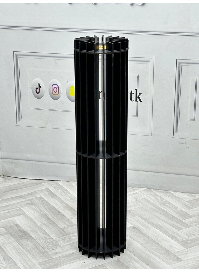 fan baytk Luxury Black Wood Round Slice Incense Burner - 20 x 20 x 80 cm, ideal for enhancing the spiritual atmosphere and adding aesthetic touches to your home - Image 2