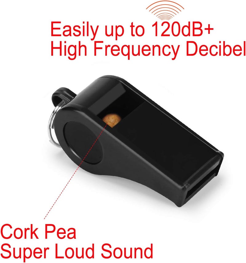 FYA Plastic Whistle with Lanyard, Loud Clear Black Whistles Bulk Great for Coaches, Referees, and Officials - Image 2