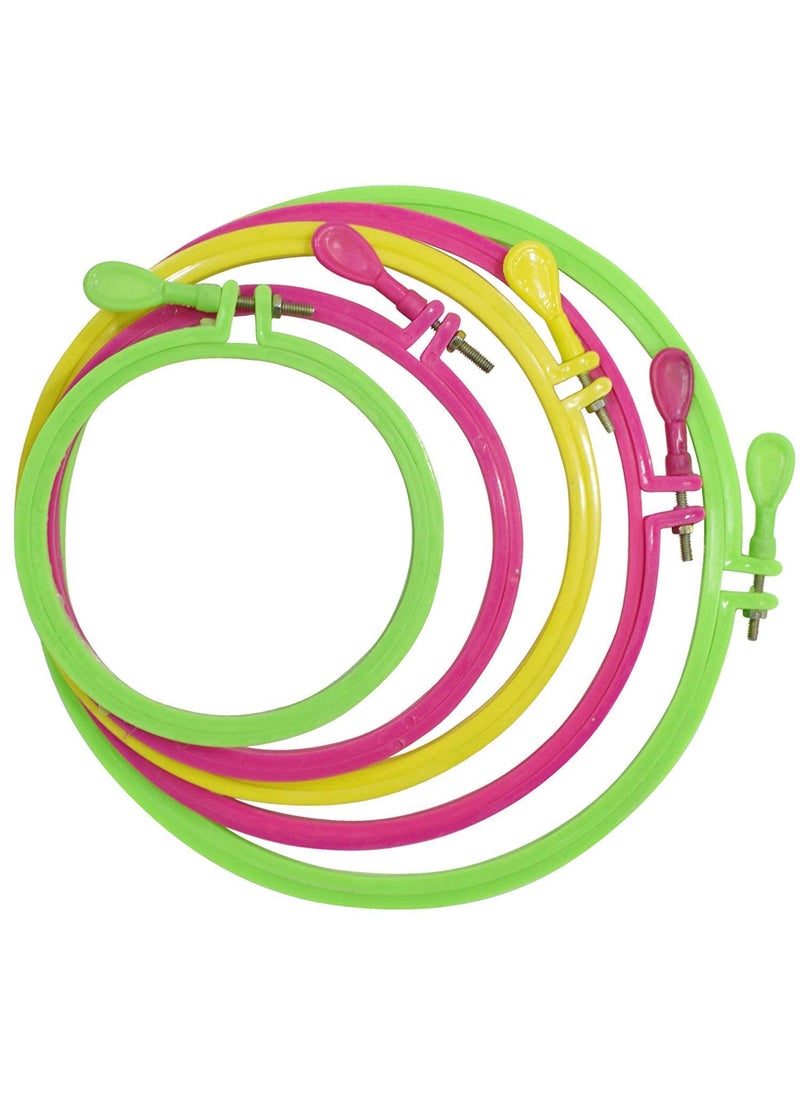 PMW Pmw Plastic Embroidery Rings 5 Different Sizes Random Colors Embroidery Hoops 