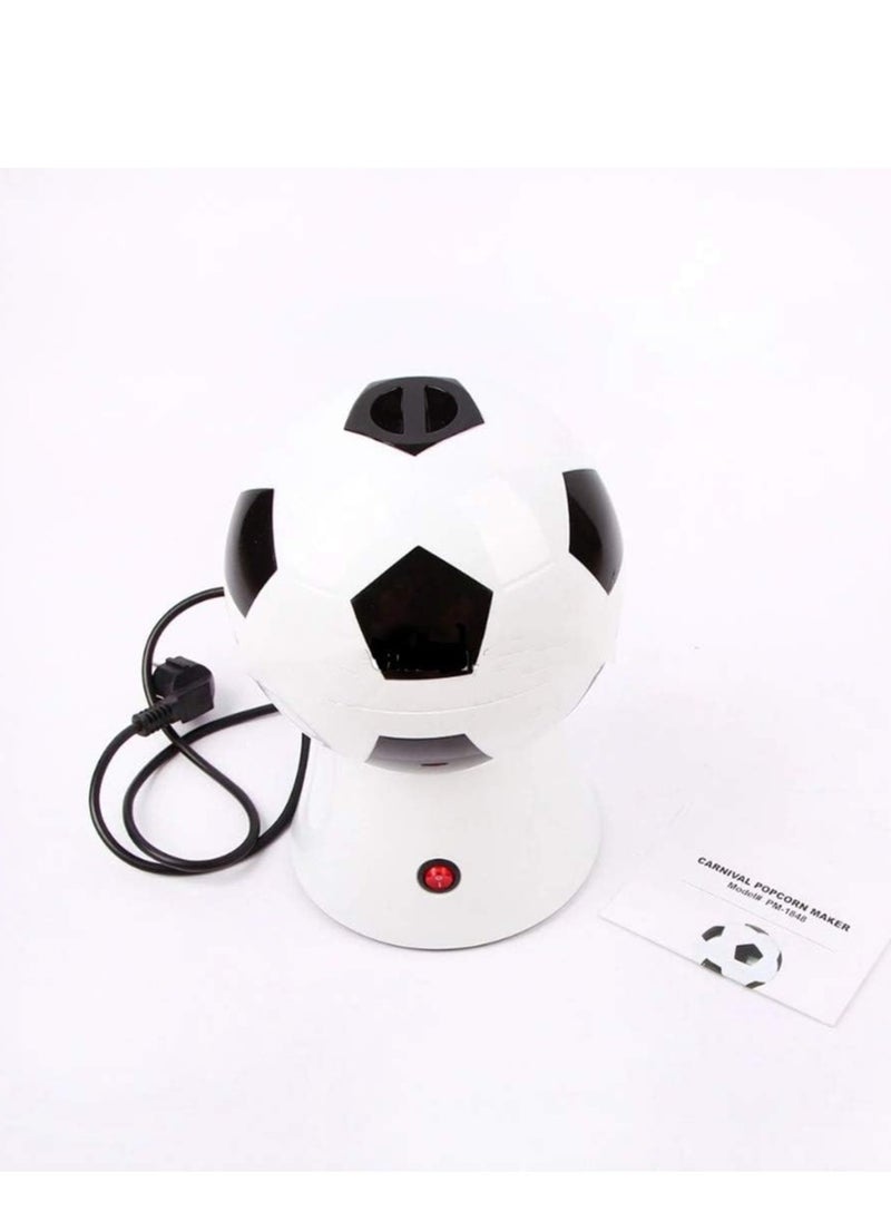 JAJEEK Popcorn Poppers Air Popcorn Maker for Healthy, Fat-Free Retro Hot Air Popcorn – Football Style Design, Perfect for Family Movie Nights, Parties, and Snacks (White and Black)  - Image 1