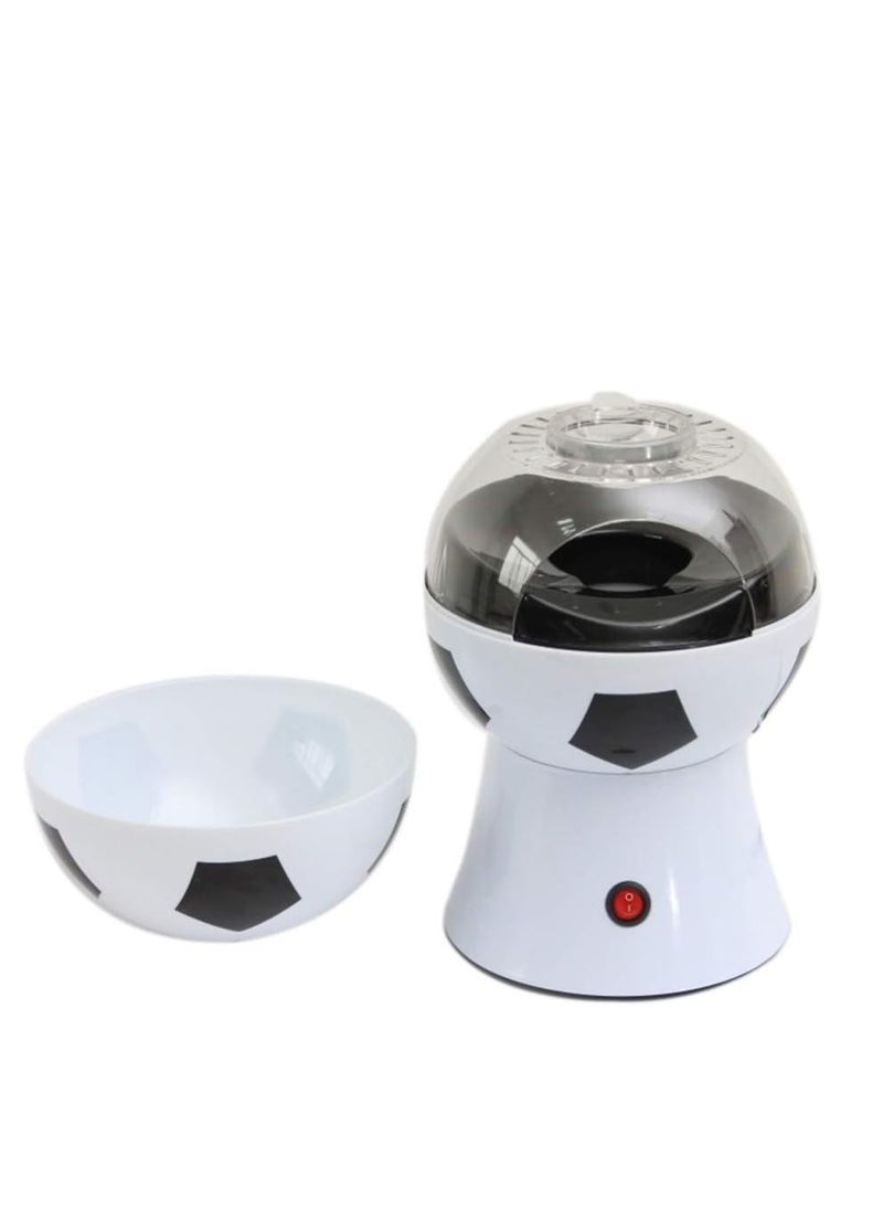 JAJEEK Popcorn Poppers Air Popcorn Maker for Healthy, Fat-Free Retro Hot Air Popcorn – Football Style Design, Perfect for Family Movie Nights, Parties, and Snacks (White and Black)  - Image 4